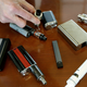E-cigarettes and their cartridges.
